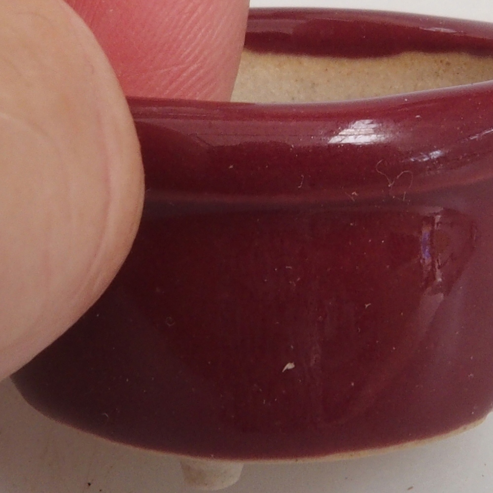 Mini bonsai miska 3,5 x 3,5 x 2 cm, barva vínová