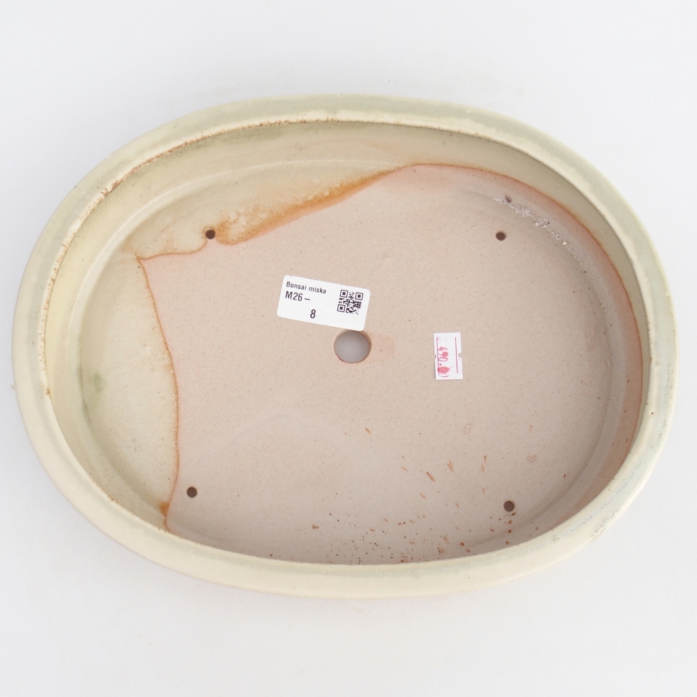 Keramická bonsai miska 27 x 21 x 5,5 cm, barva zelená