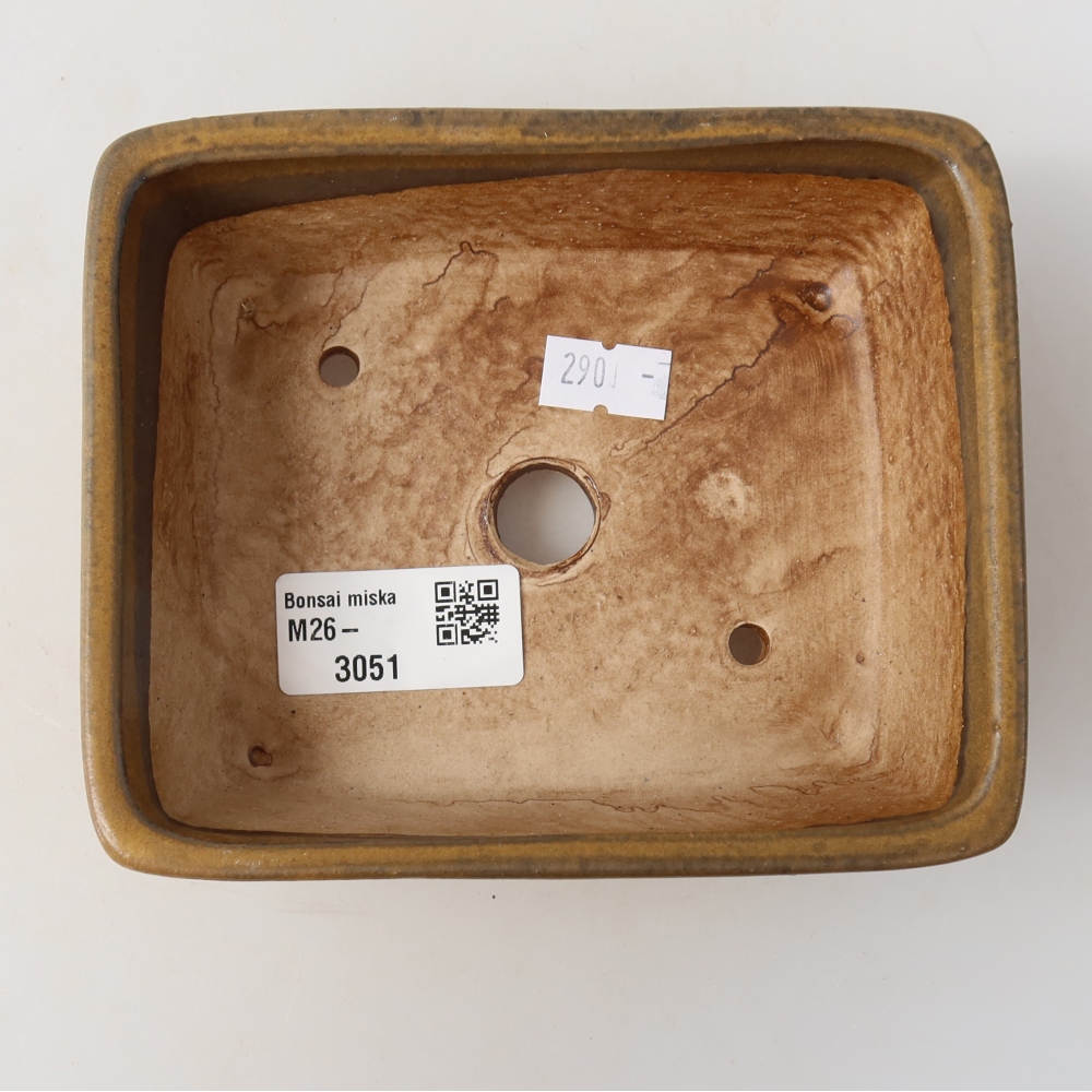 Keramická bonsai miska 13,5 x 11 x 5 cm, barva hnědá
