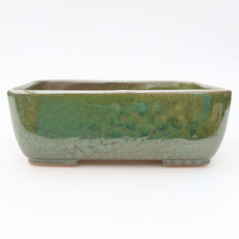 Keramická bonsai miska 16 x 10,5 x 5,5 cm, barva zelená
