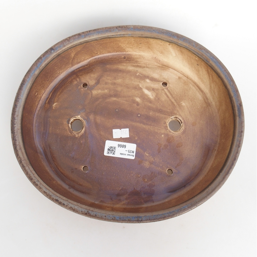 Keramická bonsai miska 28 x 24 x 6 cm, barva modrá