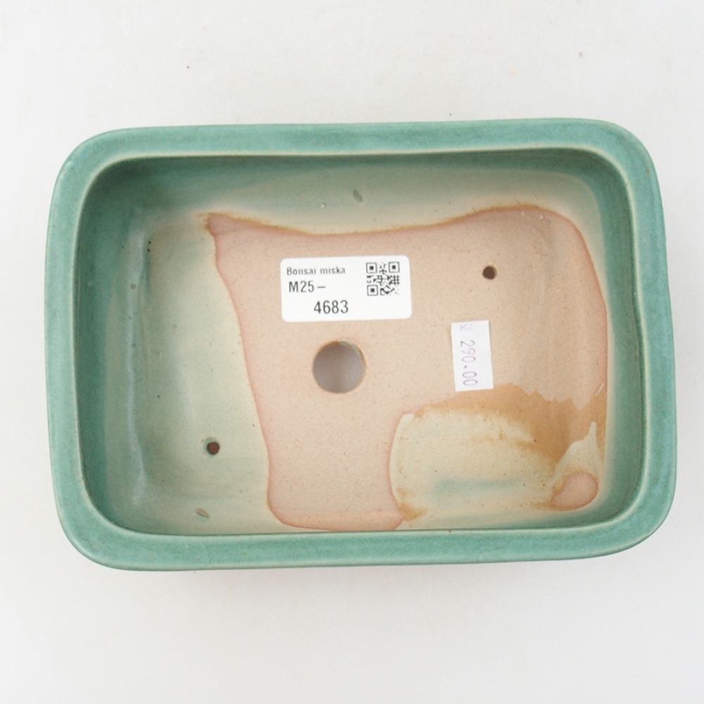 Keramická bonsai miska 17 x 12 x 5,5 cm, barva zelená
