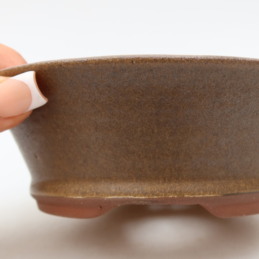 Keramická bonsai miska 15 x 15 x 5 cm, barva hnědá