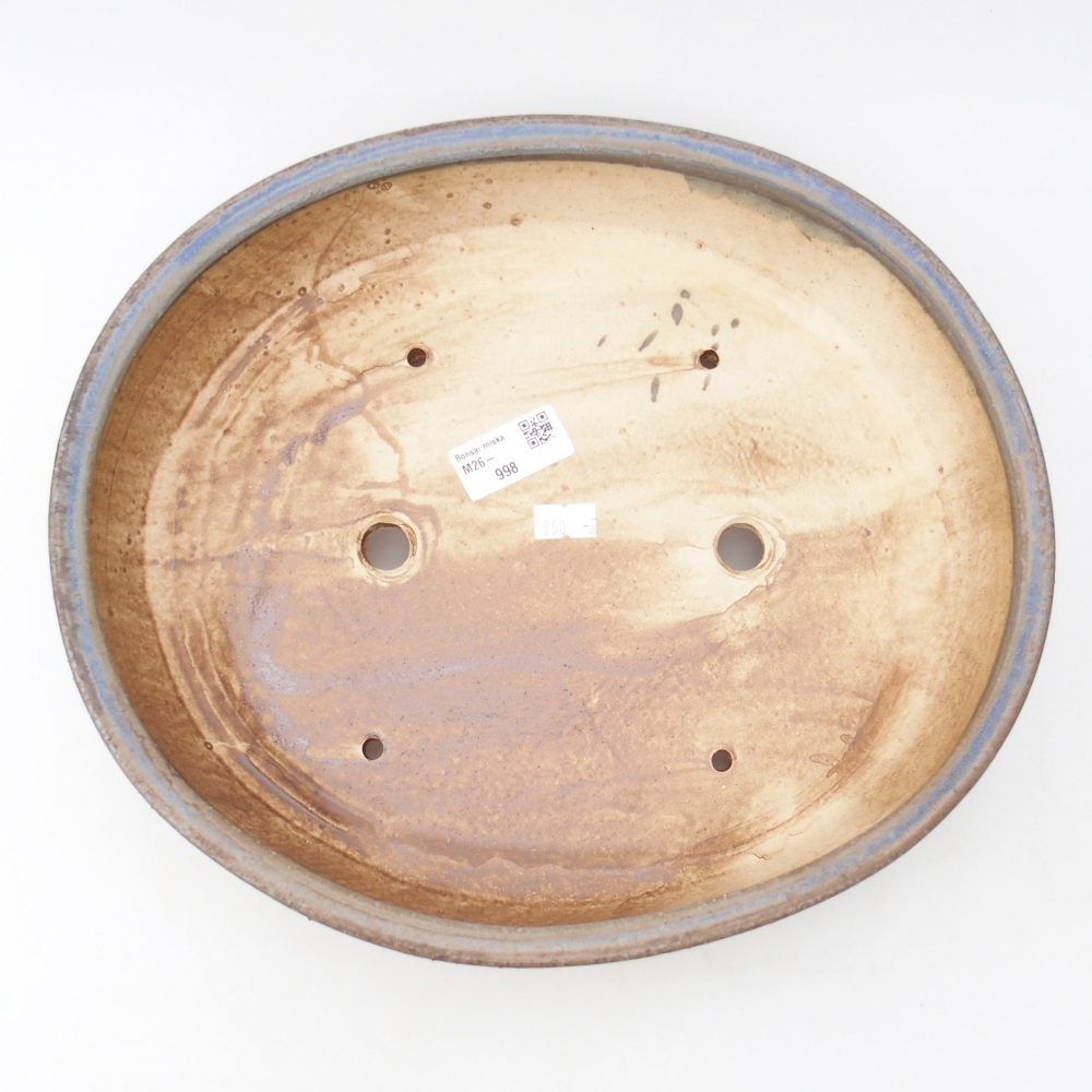 Keramická bonsai miska 31,5 x 27,5 x 6 cm, barva modrá