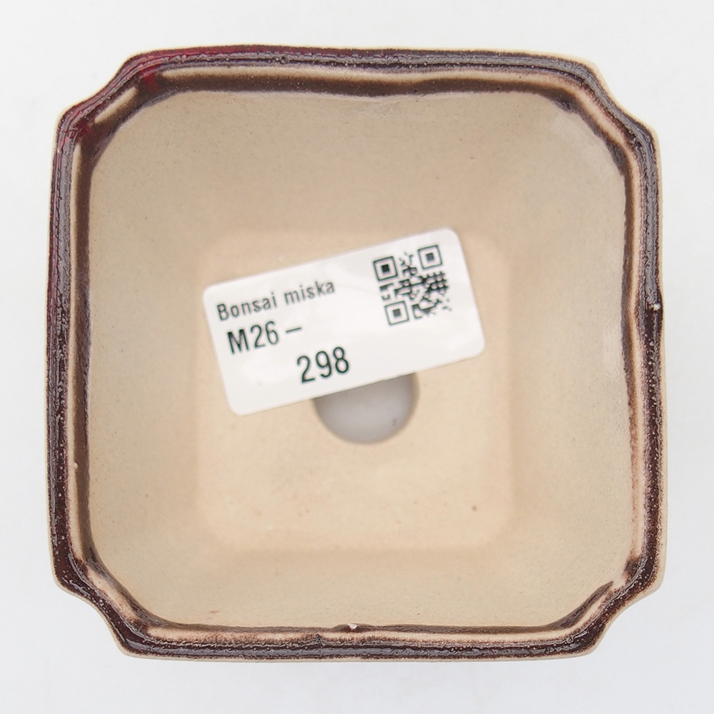 Mini bonsai miska 7 x 7 x 5,5 cm, barva červená