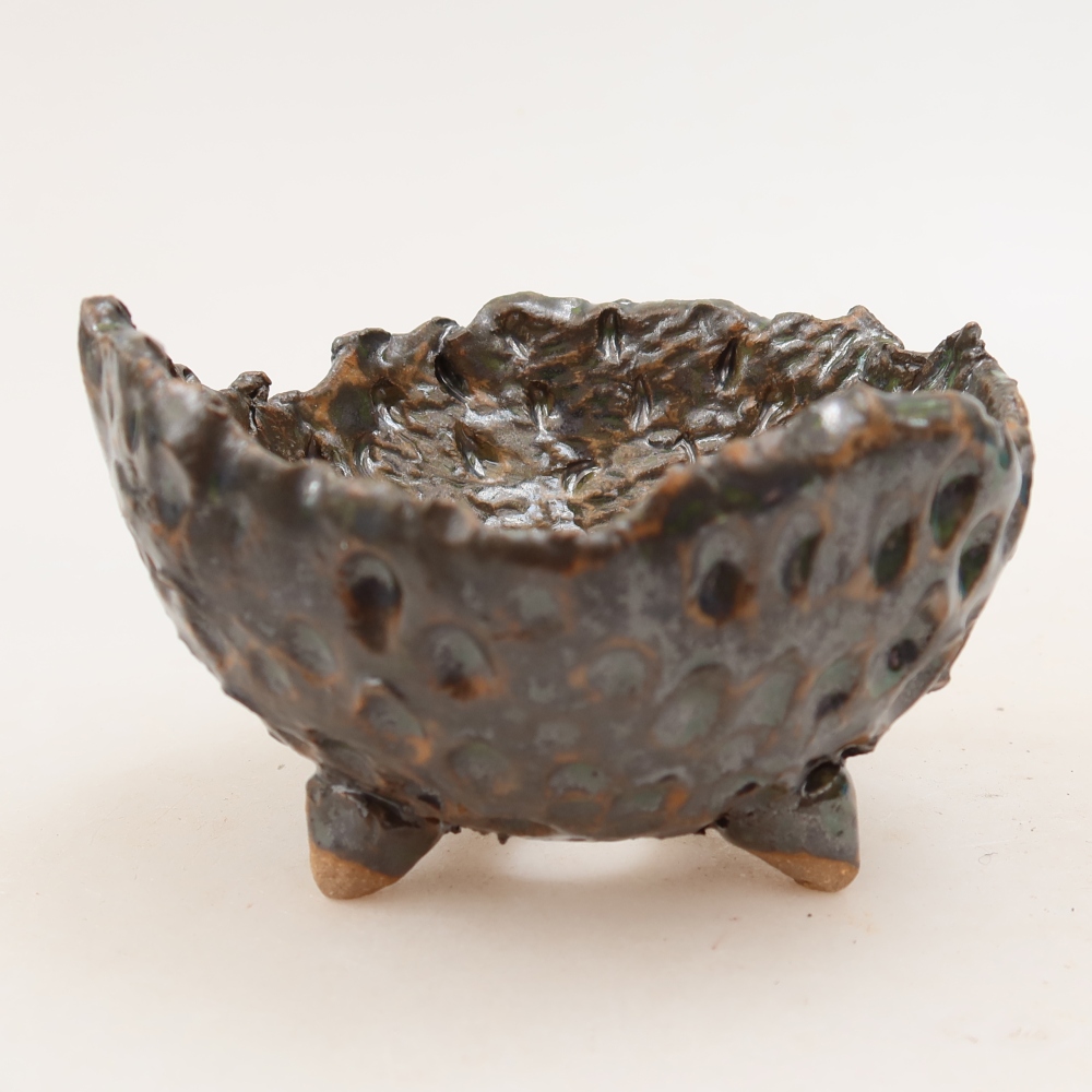 Keramická Skořápka  10 x 9,5 x 6 cm , barva hnědozelená