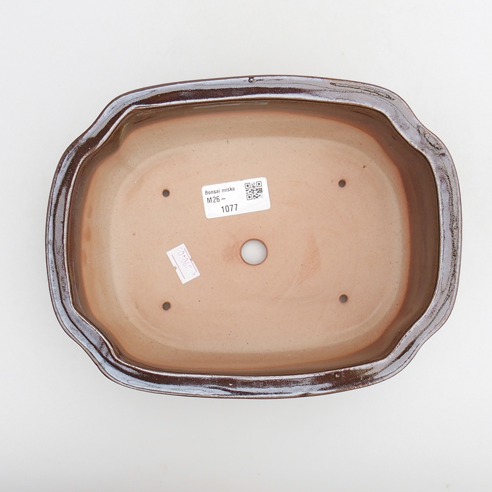 Keramická bonsai miska 22 x 16,5 x 7 cm, barva hnědá