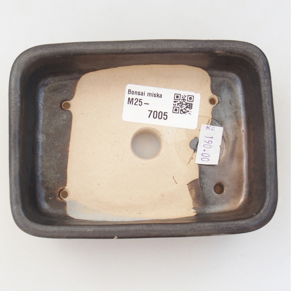 Keramická bonsai miska 13 x 9,5 x 3,5 cm, barva šedá
