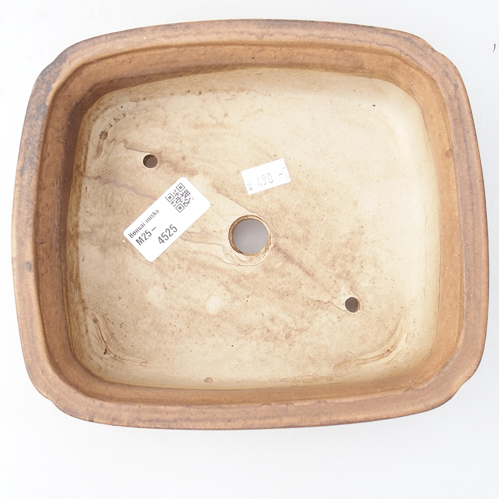 Keramická bonsai miska 19,5 x 17 x 5,5 cm, barva růžová