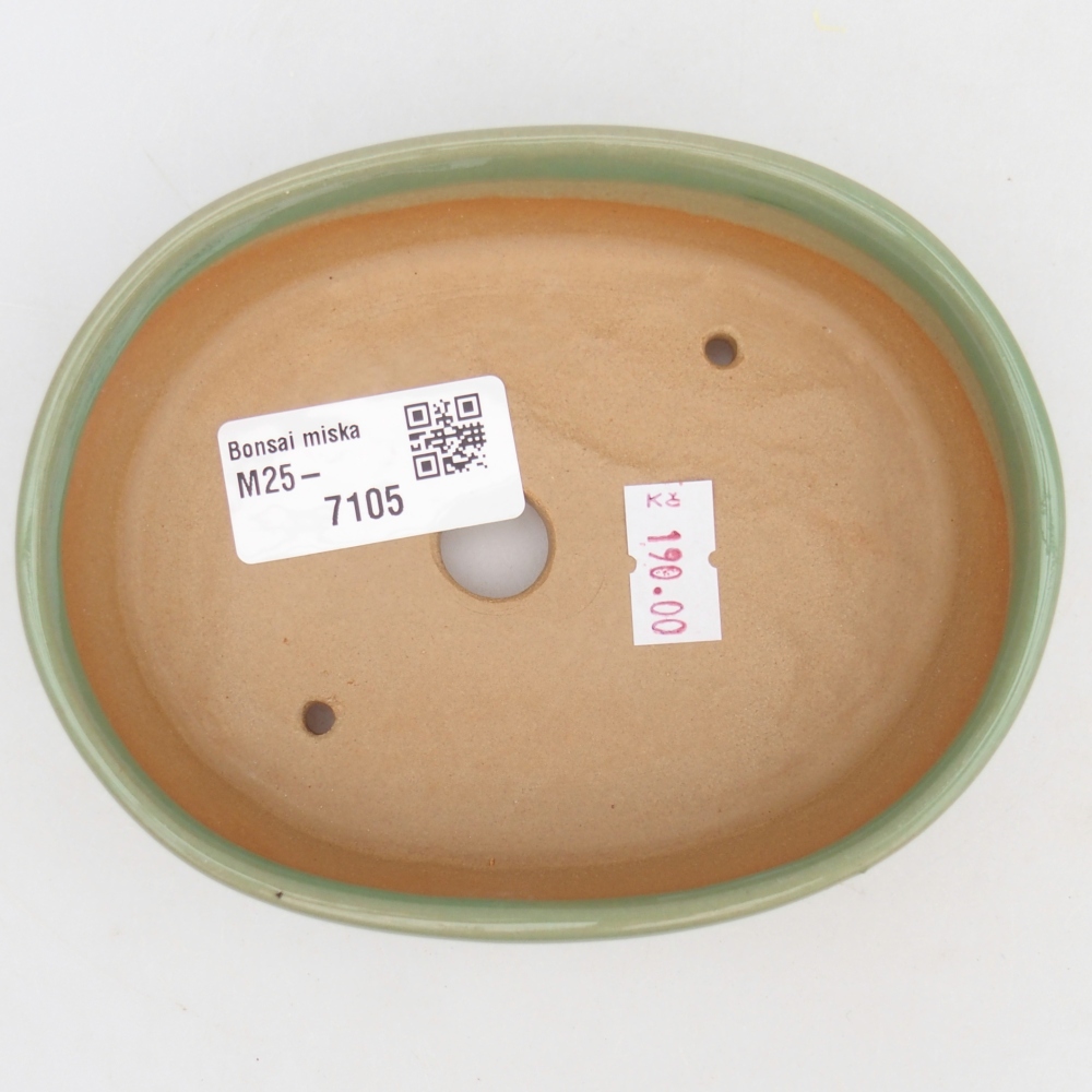 Keramická bonsai miska 12,5 x 10 x 3,5 cm, barva zelená