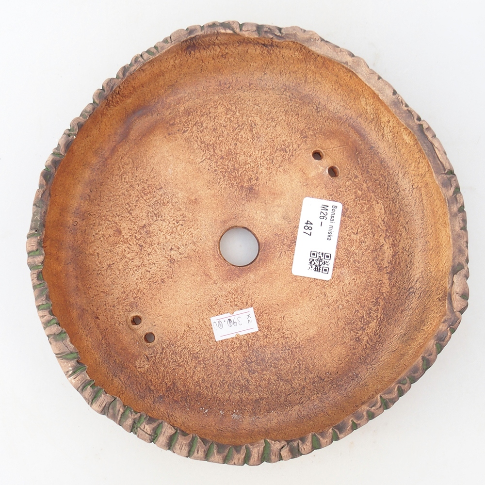 Keramická bonsai miska 20 x 20 x 5 cm, barva zelená
