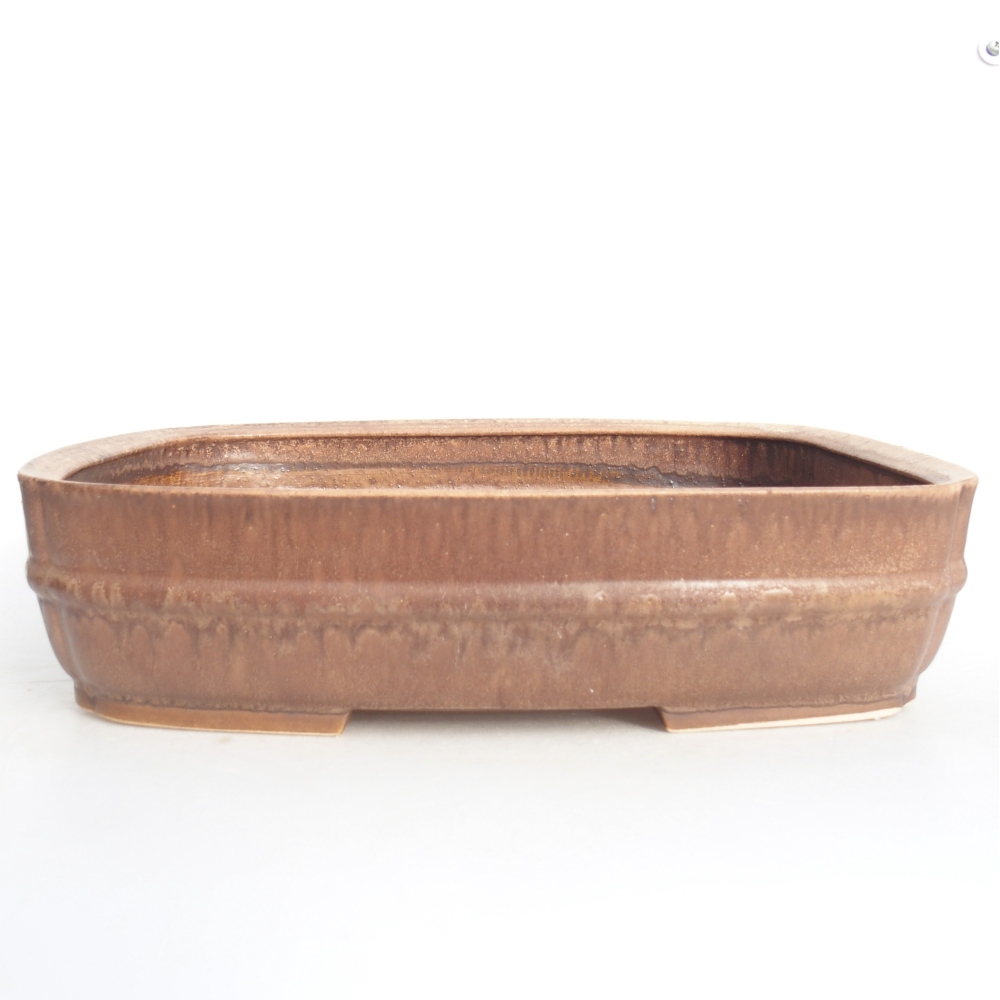 Keramická bonsai miska 29,5 x 24 x 7 cm, barva růžová