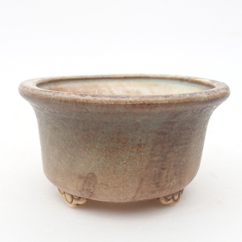 Keramická bonsai miska 9 x 9 x 3,5 cm, barva zelená