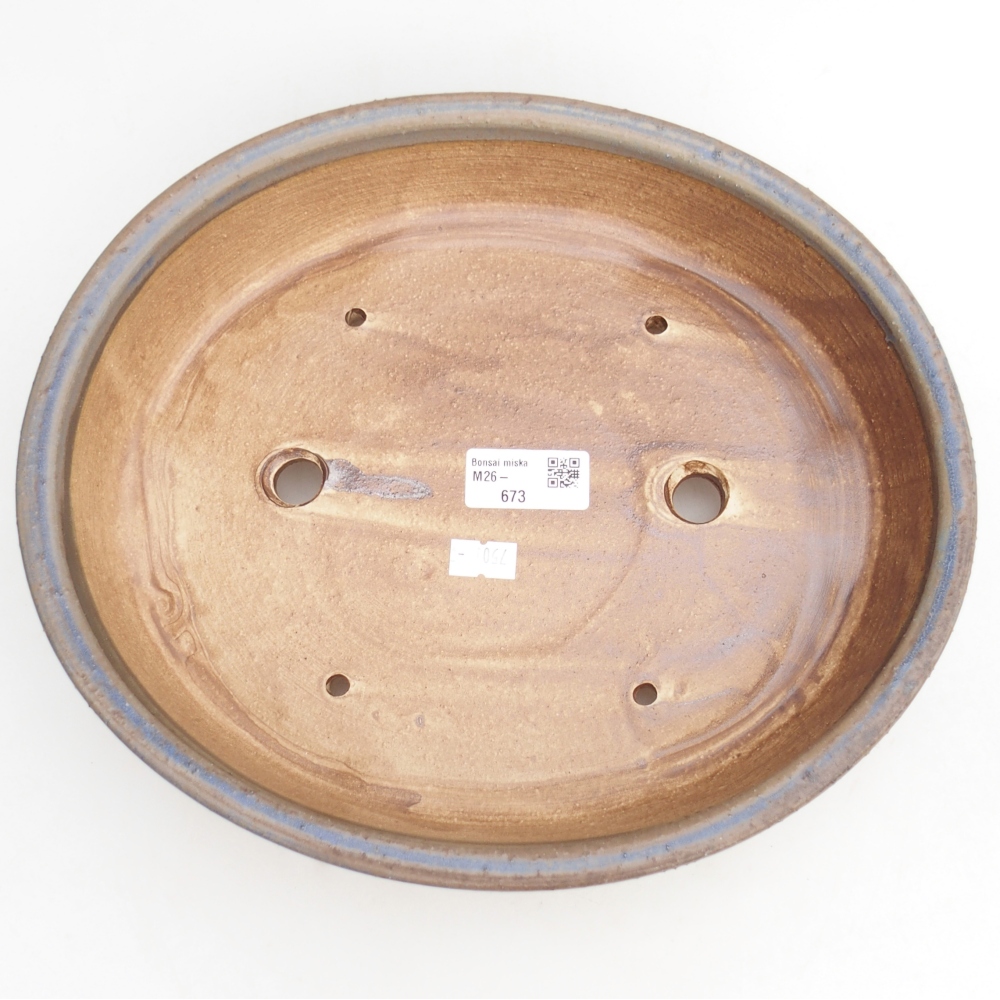 Keramická bonsai miska 28,5 x 25 x 6 cm, barva modrá
