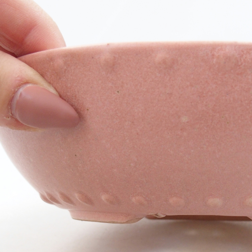 Keramická bonsai miska 18 x 18 x 5 cm, barva růžová