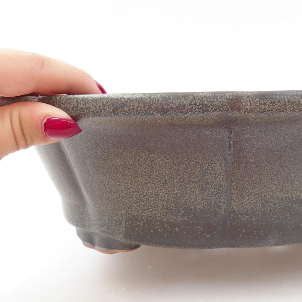 Keramická bonsai miska 26 x 26 x 8 cm, barva šedá