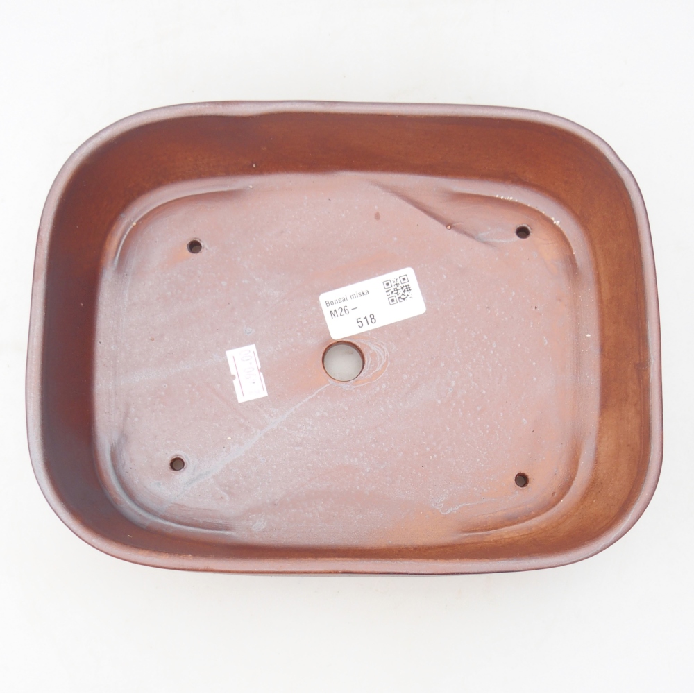 Keramická bonsai miska 22,5 x 17 x 6 cm, barva kovová