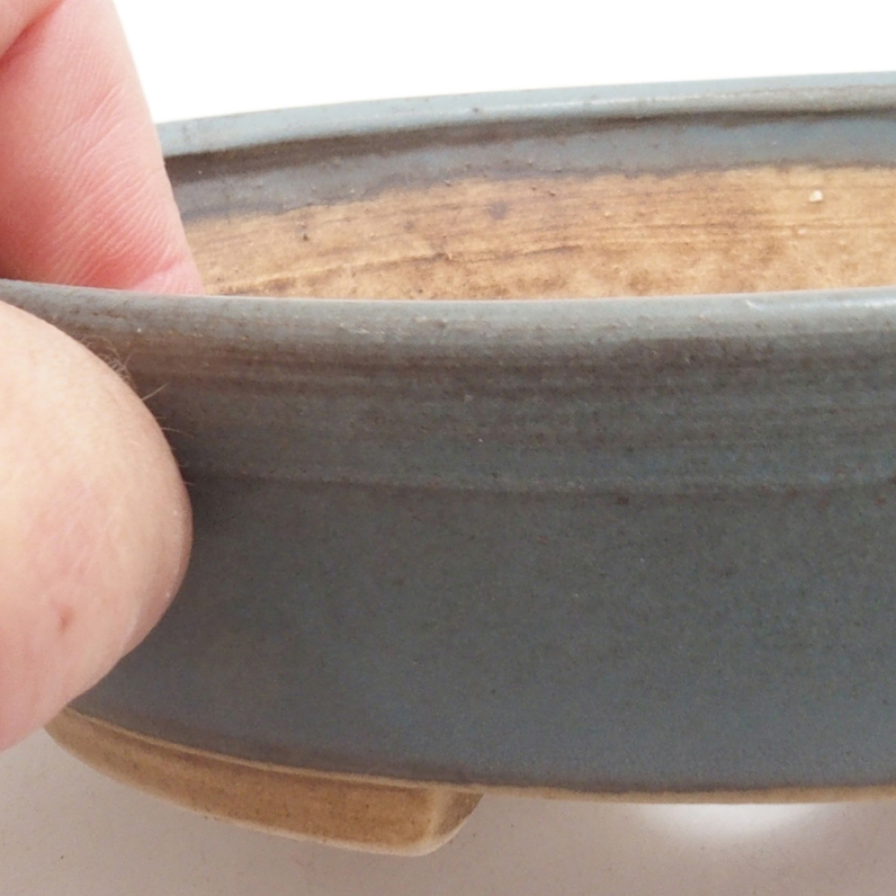 Keramická bonsai miska 15 x 13,5 x 3,5 cm, barva modrá