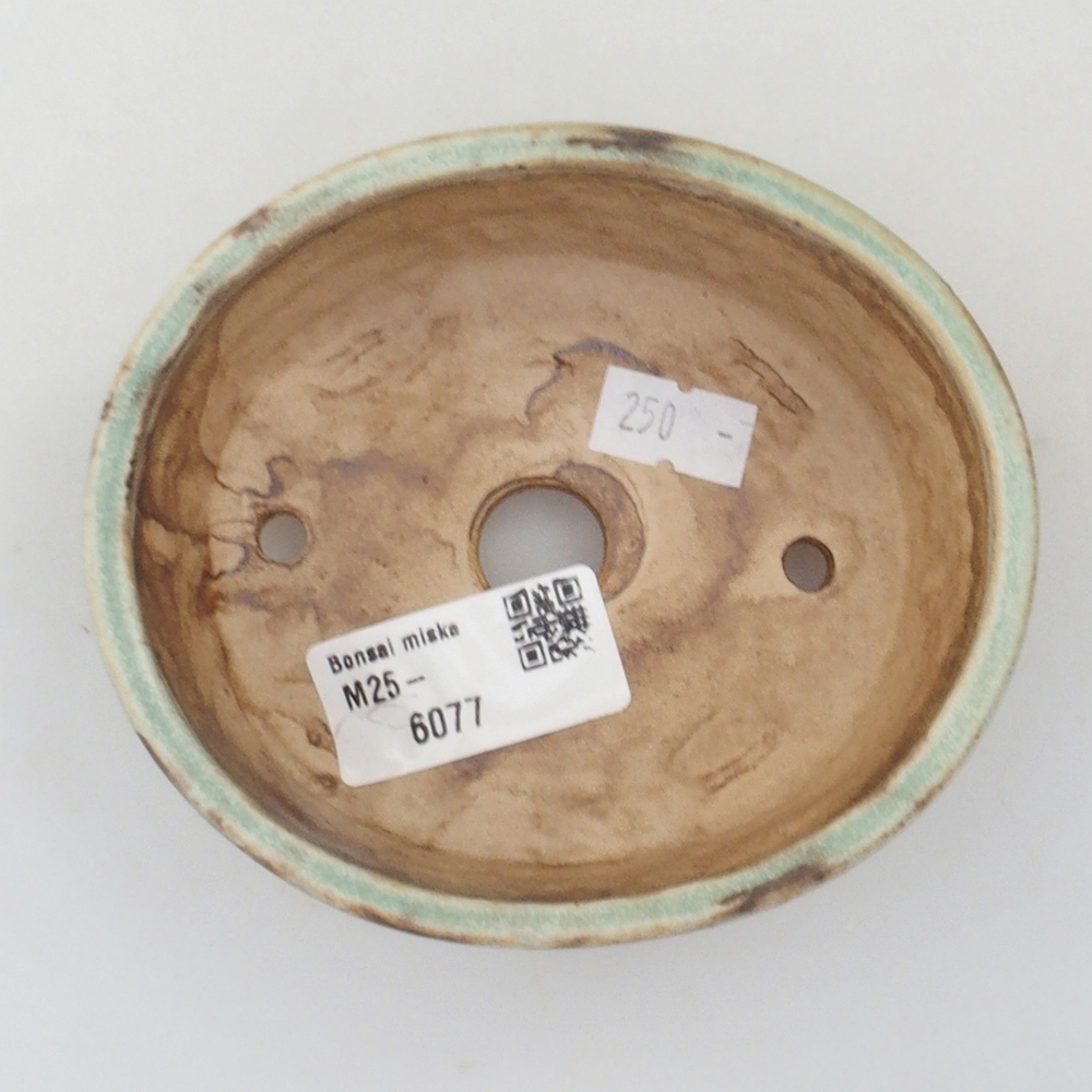Keramická bonsai miska 10,5 x 9 x 4 cm, barva zelená