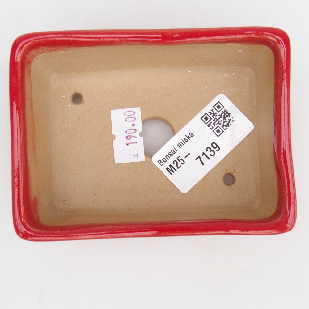 Keramická bonsai miska 9,5 x 7 x 3,5 cm, barva červená