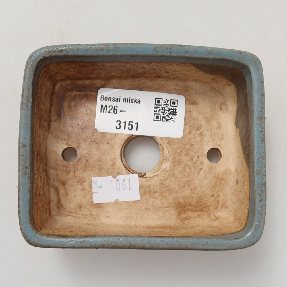 Keramická bonsai miska 10 x 8 x 3,5 cm, barva modrá