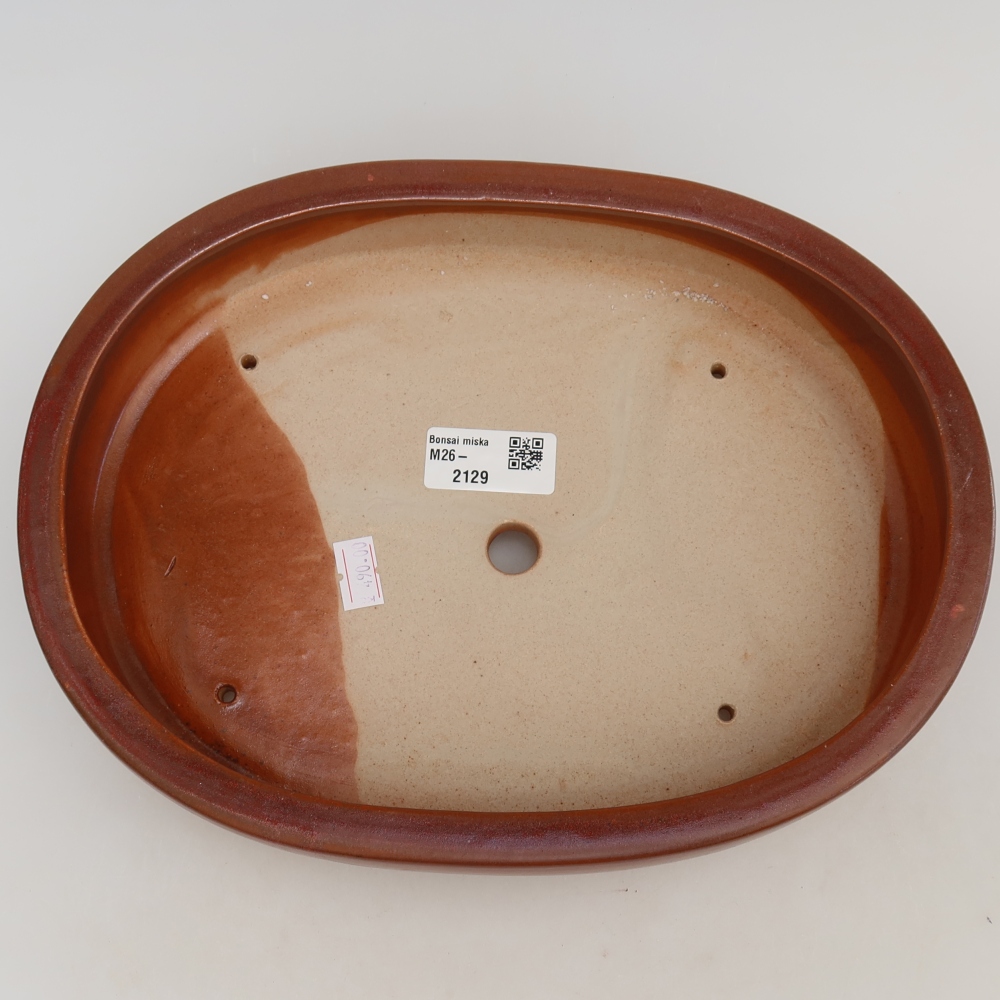 Keramická bonsai miska 27 x 21 x 5,5 cm, barva vínová