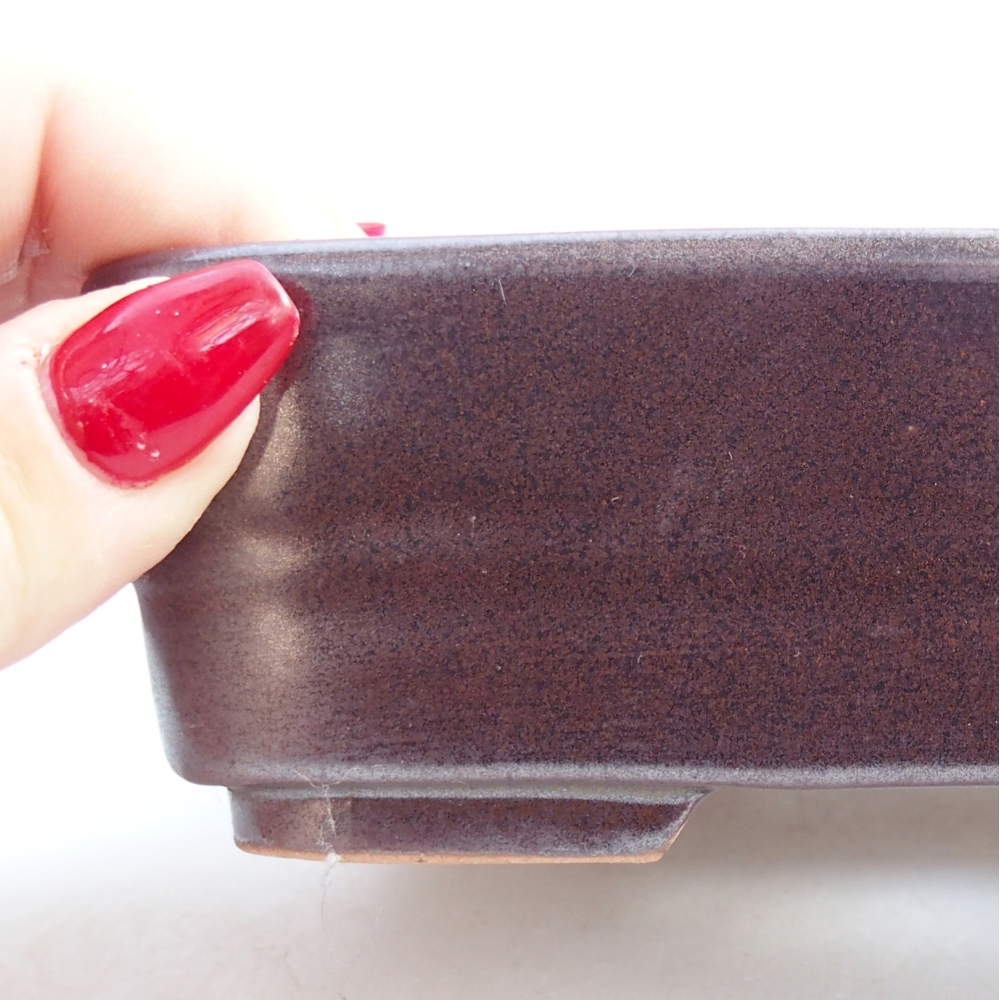 Keramická bonsai miska 14,5 x 10,5 x 4,5 cm, barva kovová