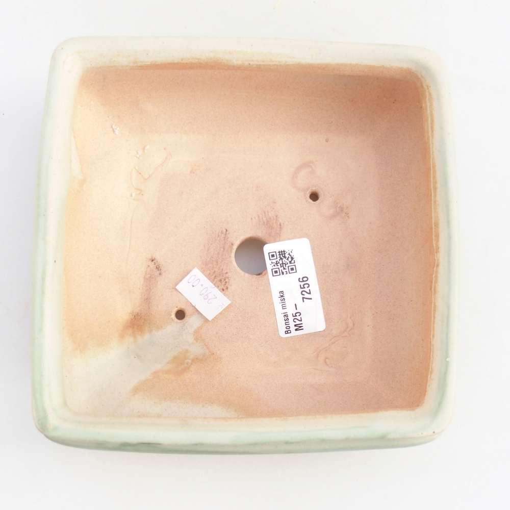 Keramická bonsai miska 15,5 x 15,5 x 6 cm, barva zelená