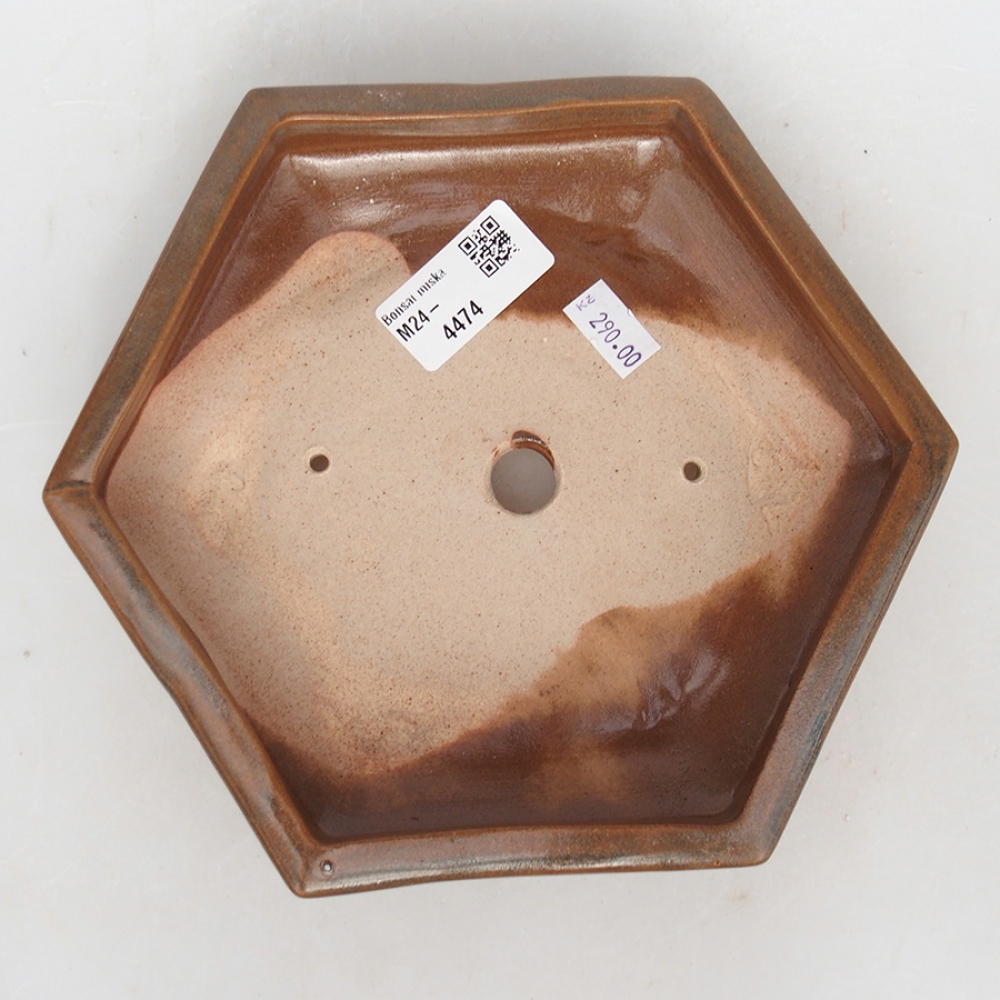 Keramická bonsai miska 19,5 x 17 x 4 cm, barva hnědá