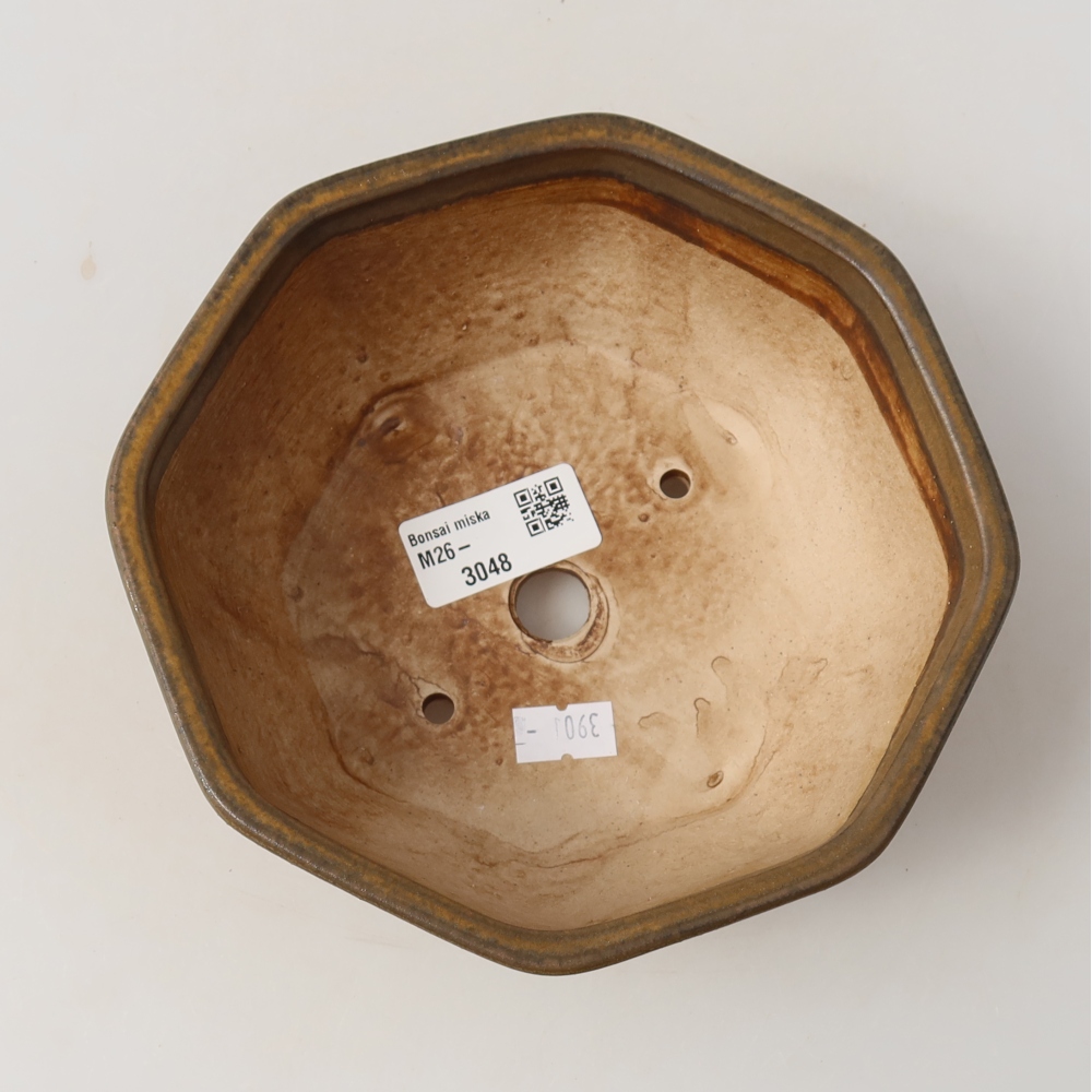 Keramická bonsai miska 17 x 16 x 6,5 cm, barva hnědá