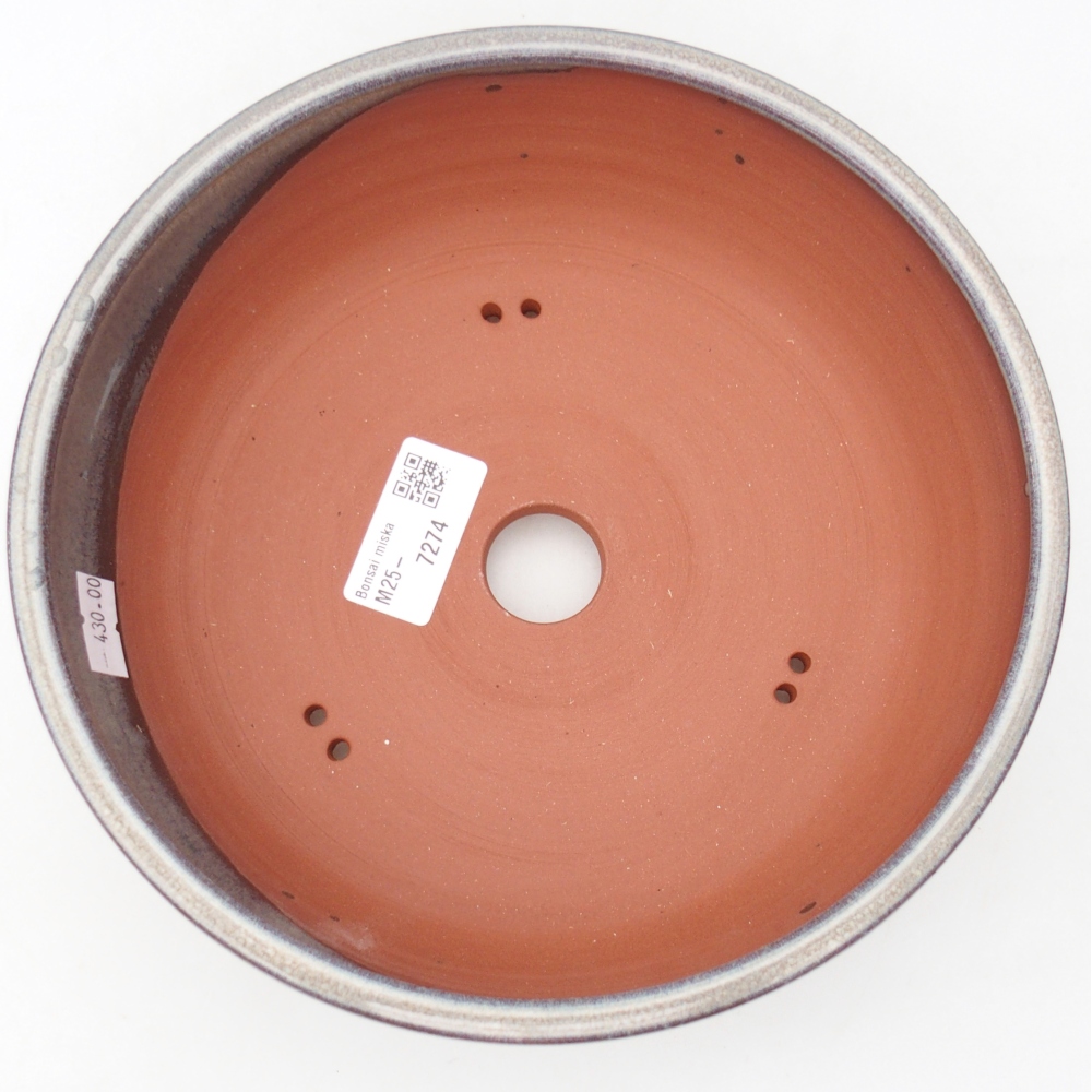 Keramická bonsai miska 20,5 x 20,5 x 7,5 cm, barva modrá