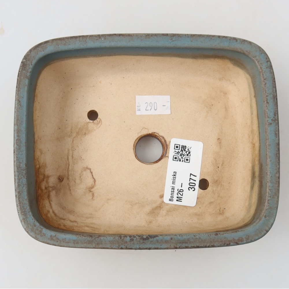 Keramická bonsai miska 14 x 11,5 x 4,5 cm, barva modrá