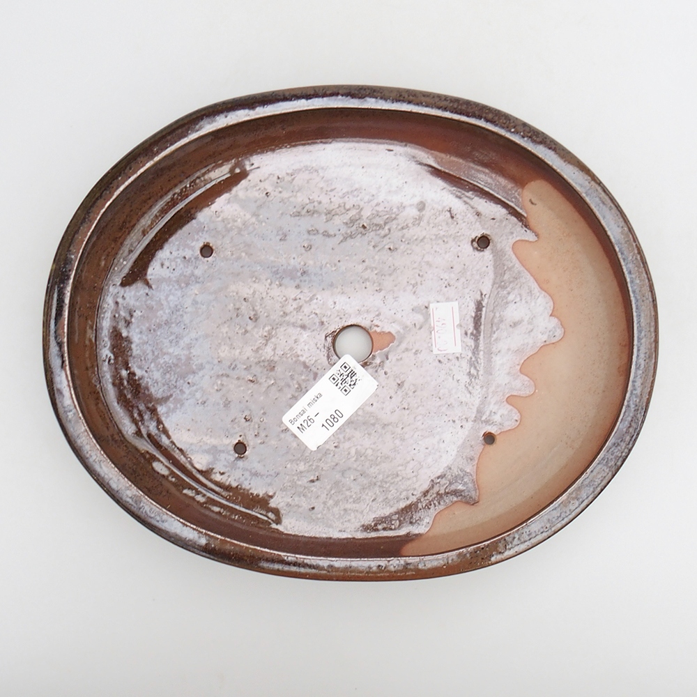 Keramická bonsai miska 24 x 19,5 x 4 cm, barva hnědá