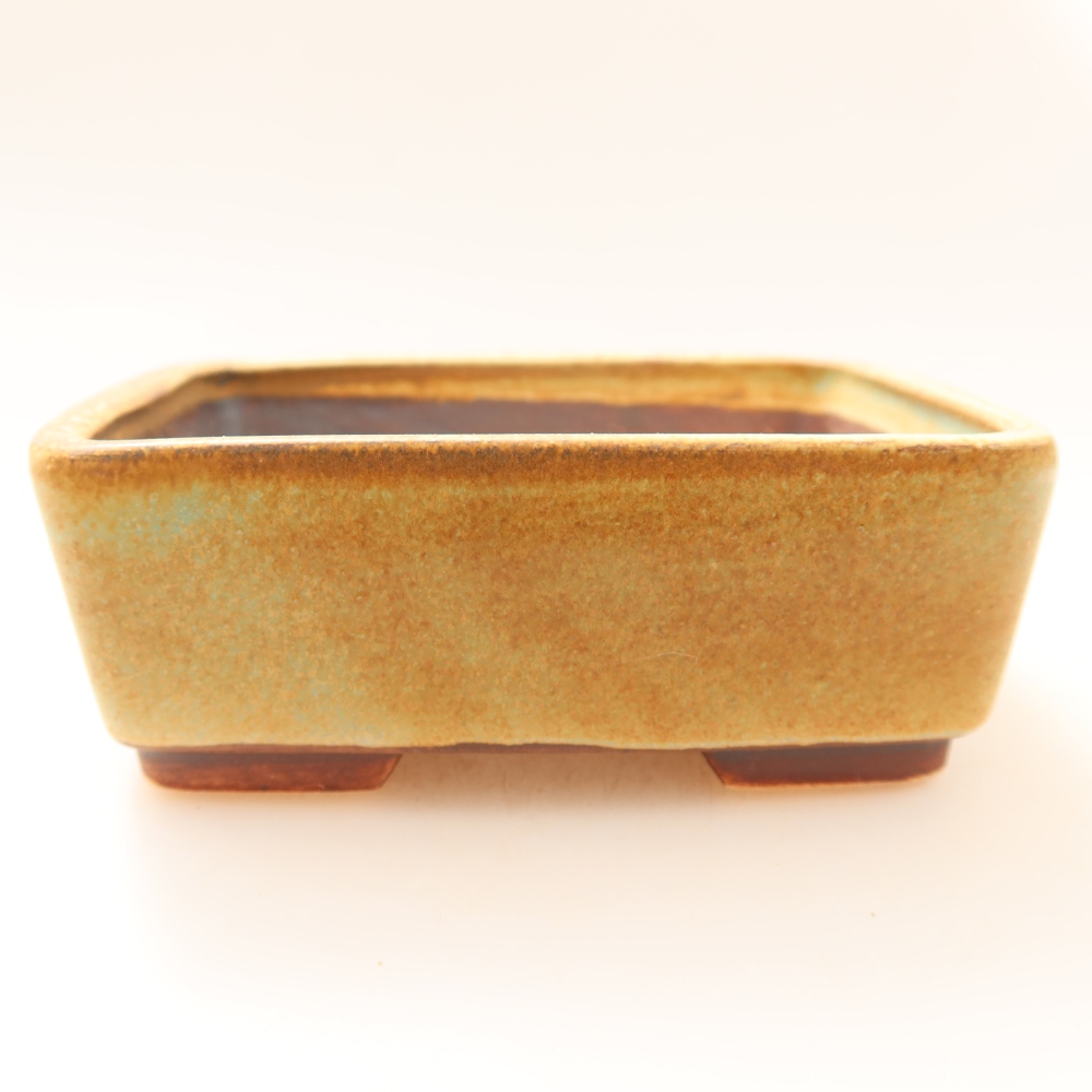 Keramická bonsai miska 10 x 8 x 3,5 cm, barva zelená