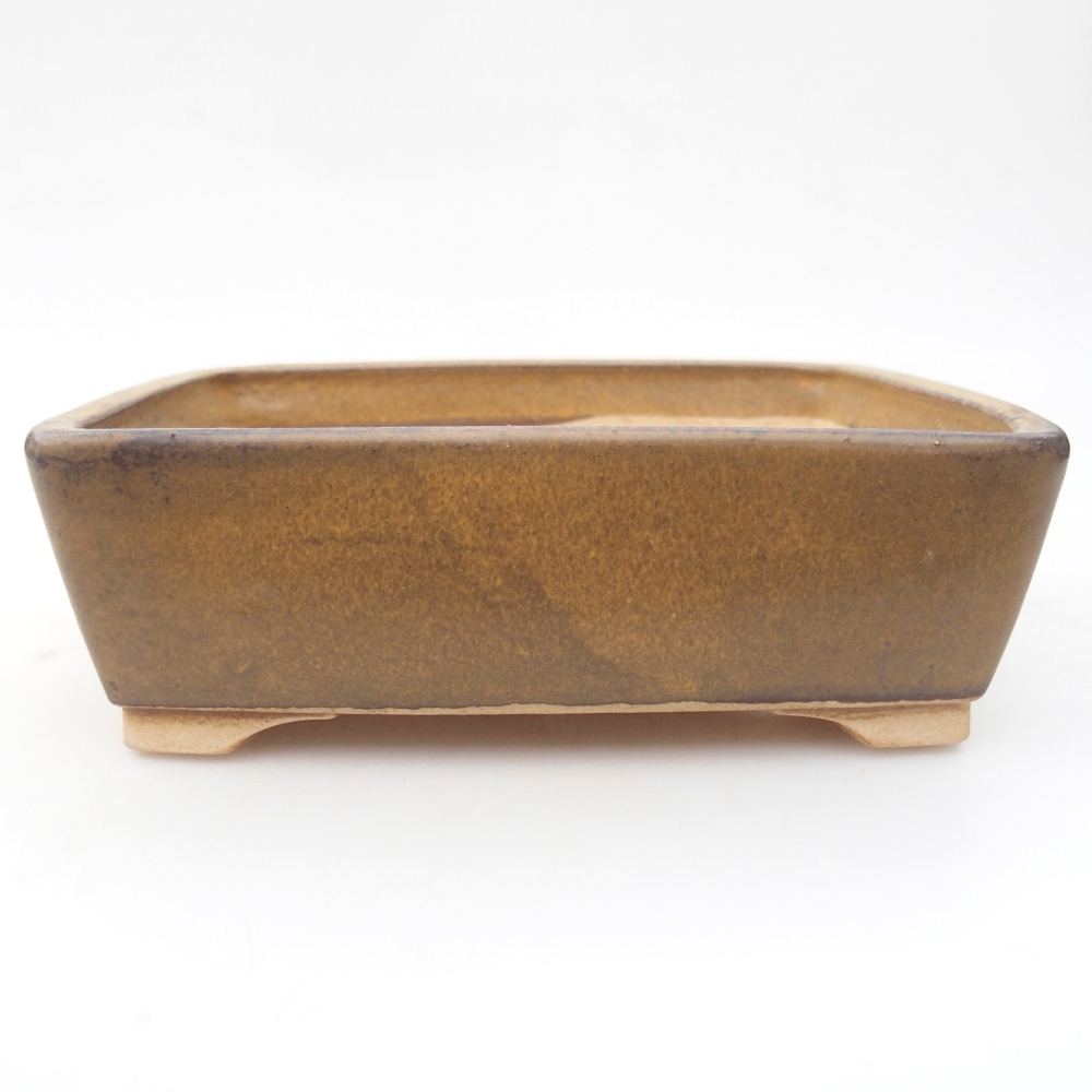 Keramická bonsai miska 15 x 12 x 5 cm, barva hnědá