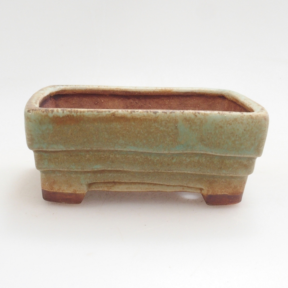 Keramická bonsai miska 9 x 7,5 x 3,5 cm, barva zelená