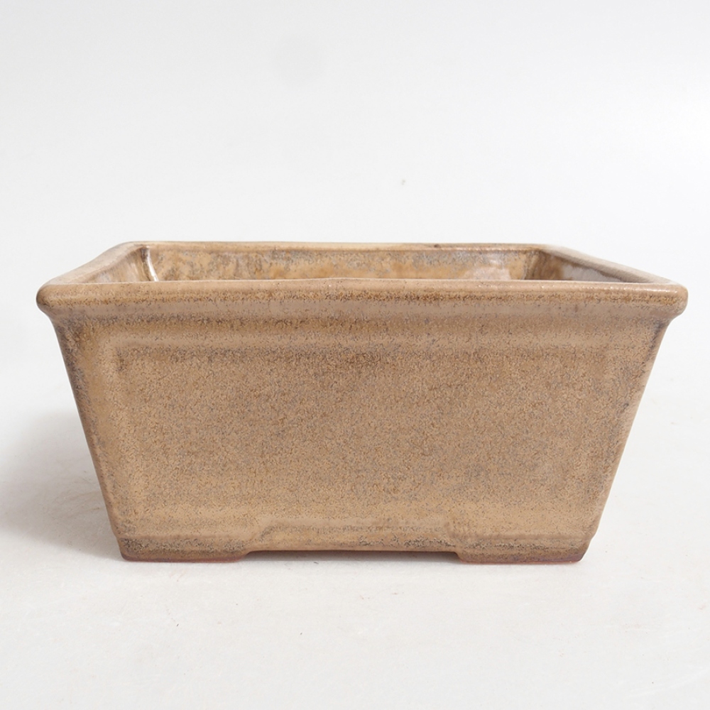 Keramická bonsai miska 11,5 x 10,5 x 6 cm, barva béžová