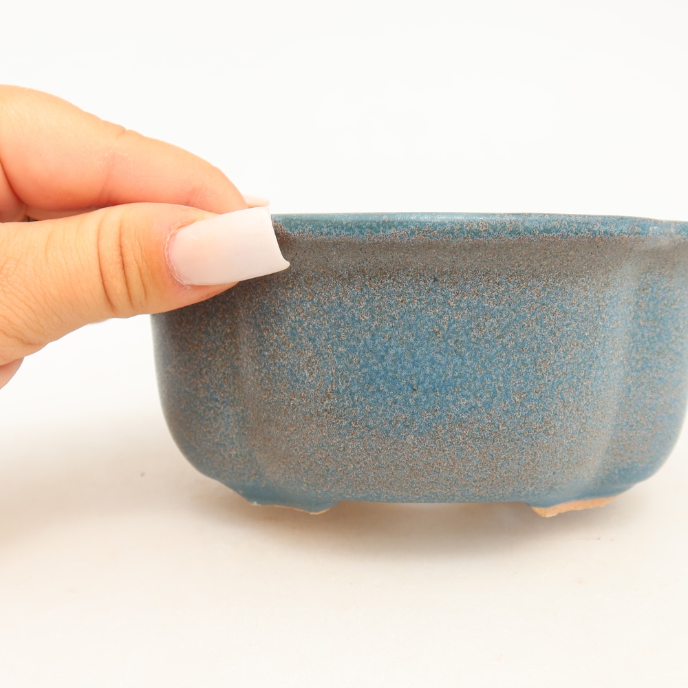 Keramická bonsai miska 13,5 x 11 x 6 cm, barva modrá