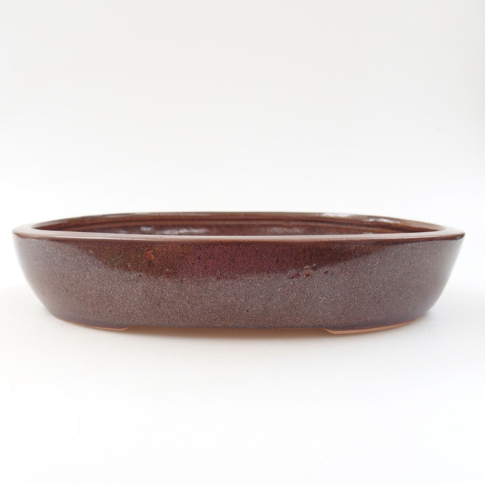 Keramická bonsai miska 22 x 17 x 4 cm, barva hnědá
