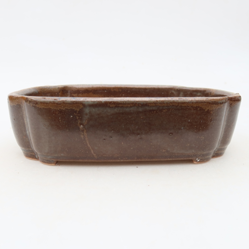 Keramická bonsai miska 16 x 11,5 x 4 cm, barva hnědá