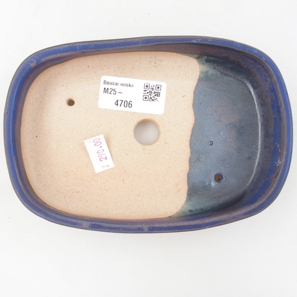 Keramická bonsai miska 16 x 11 x 3,5 cm, barva modrá