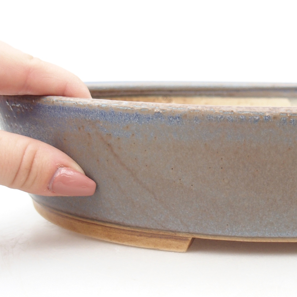 Keramická bonsai miska 31,5 x 27,5 x 6 cm, barva modrá