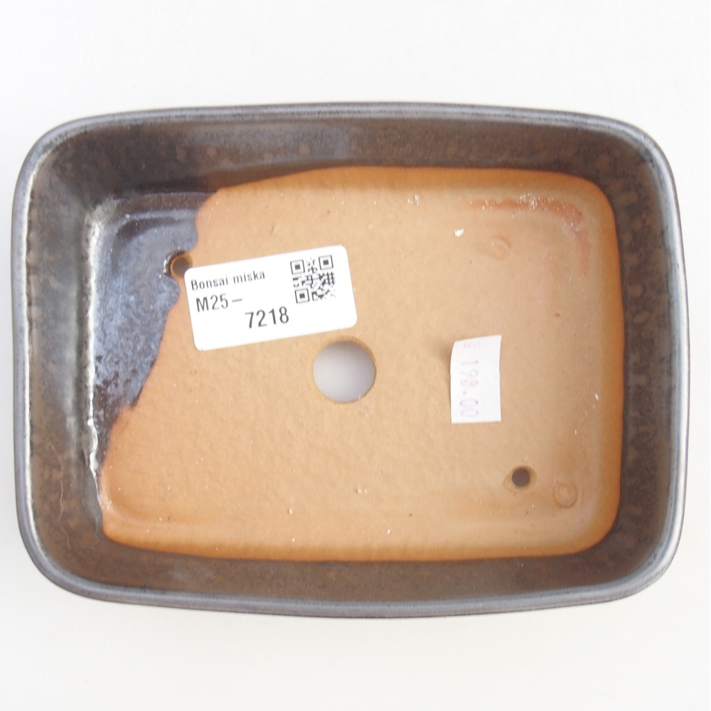 Keramická bonsai miska 14,5 x 10,5 x 4,5 cm, barva kovová