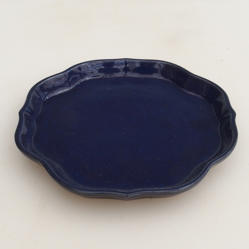 Keramická podmiska H06 - 14 x 14 x 1,5 cm  - modrá