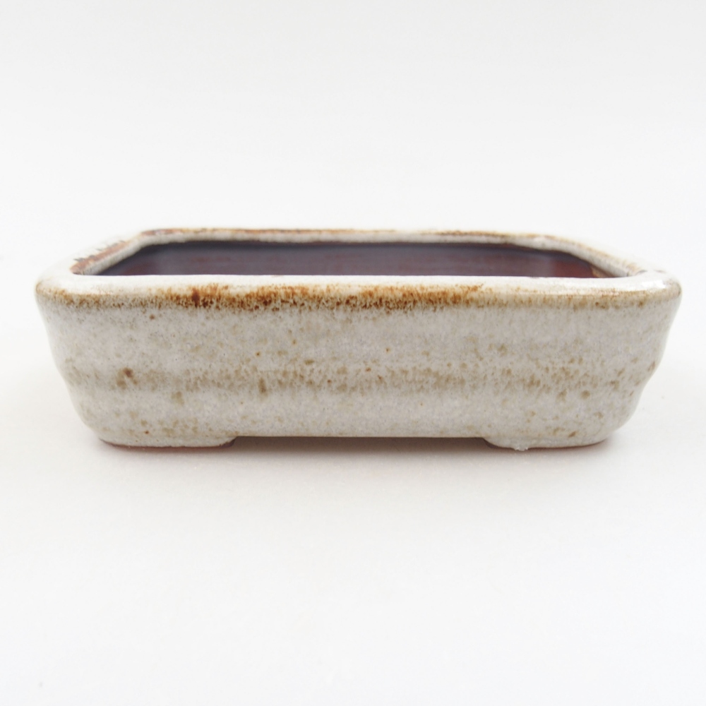 Keramická bonsai miska 11 x 8,5 x 3 cm, barva bílá