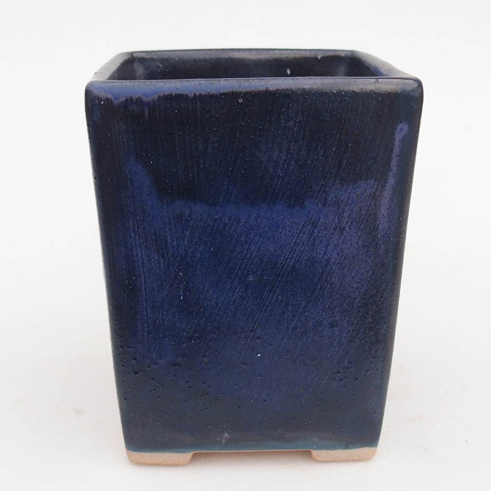 Keramická bonsai miska 7,5 x 7,5  x 10 cm, barva modrá