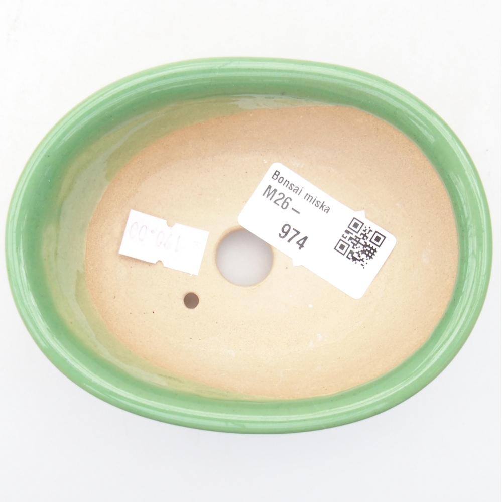 Keramická bonsai miska 11 x 8,5 x 4 cm, barva zelená