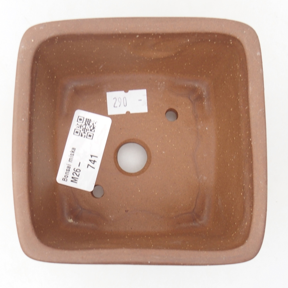 Keramická bonsai miska 11 x 11 x 7 cm, barva hnědá