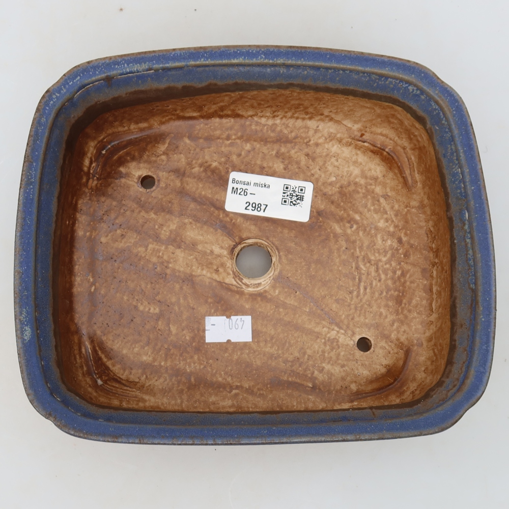 Keramická bonsai miska 20 x 17,5 x 6 cm, barva modrá