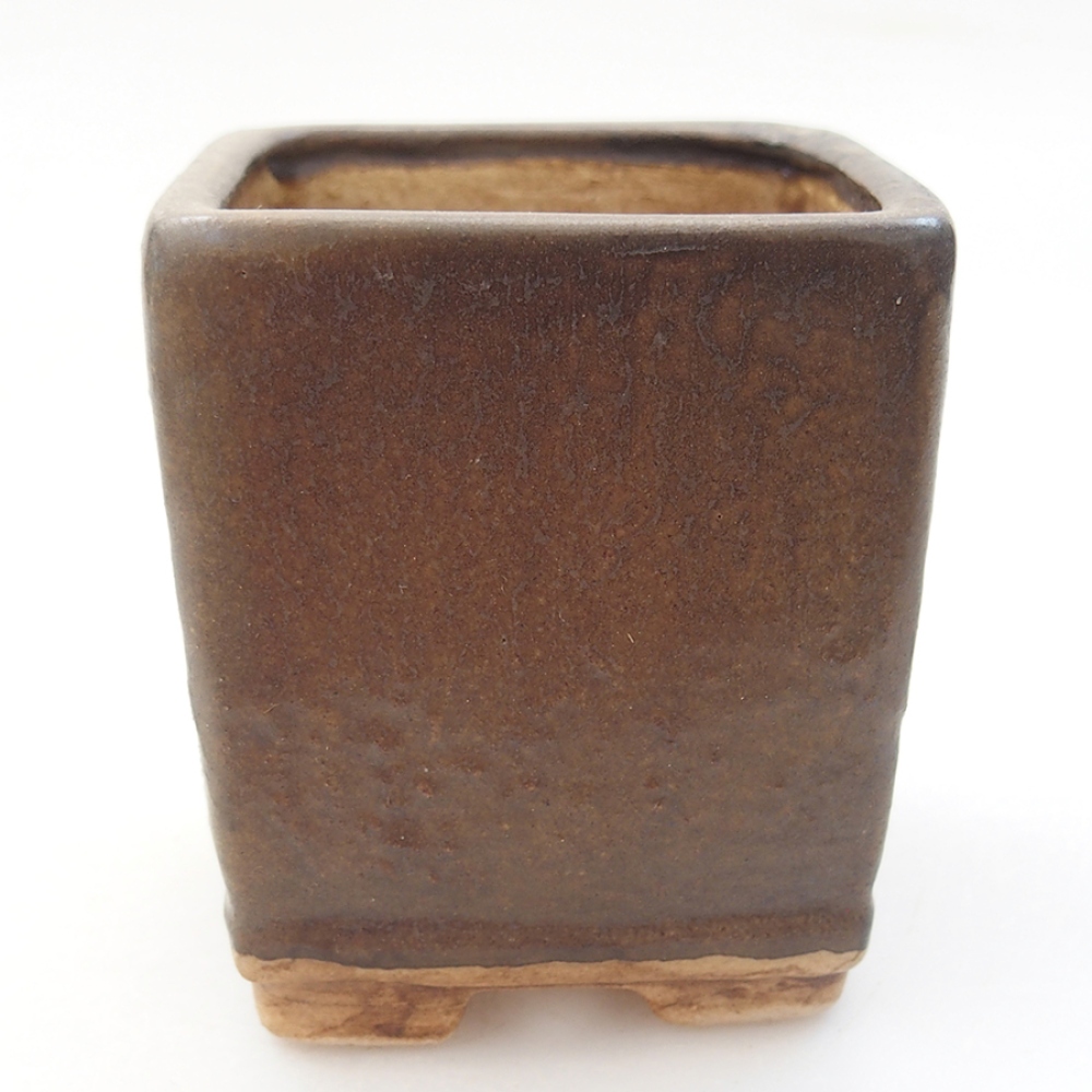 Keramická bonsai miska 6,5 x 6,5 x 7 cm, barva hnědá